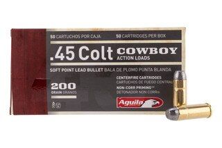 Aquila 45 Colt 200 gr soft point ammunition.